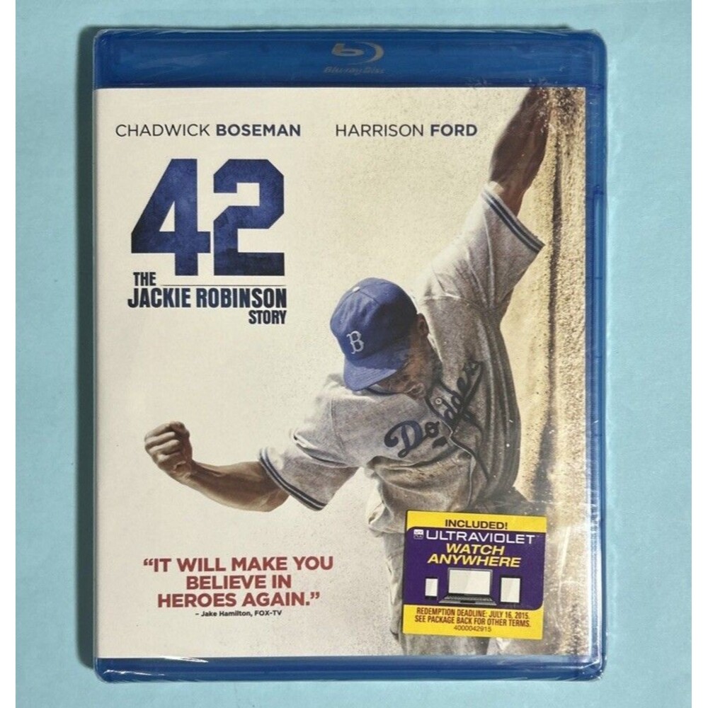 42  -The Jackie Robinson Story (Blu-ray, 2013) Chadwick Boseman Baseball New!